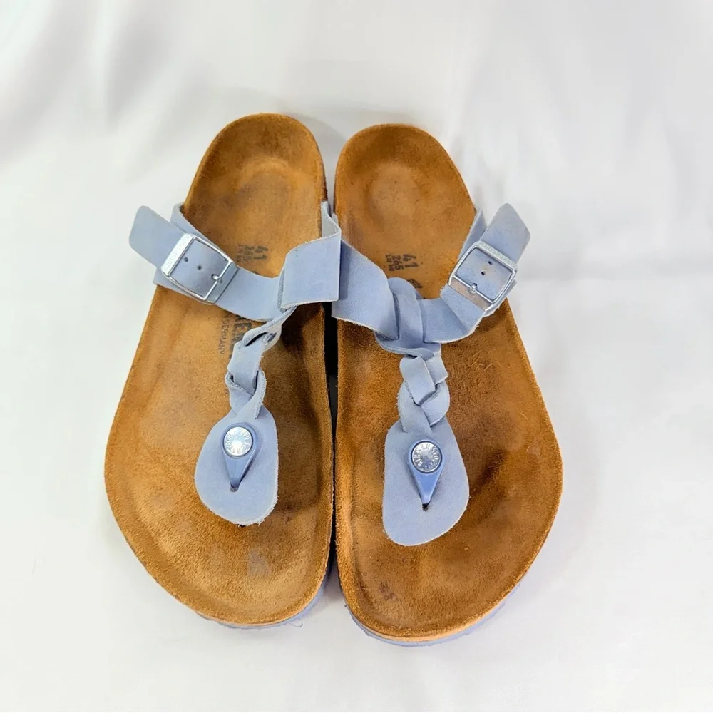 Birkenstock Gizeh Tan and Blue Footbed - Picture 2 of 5